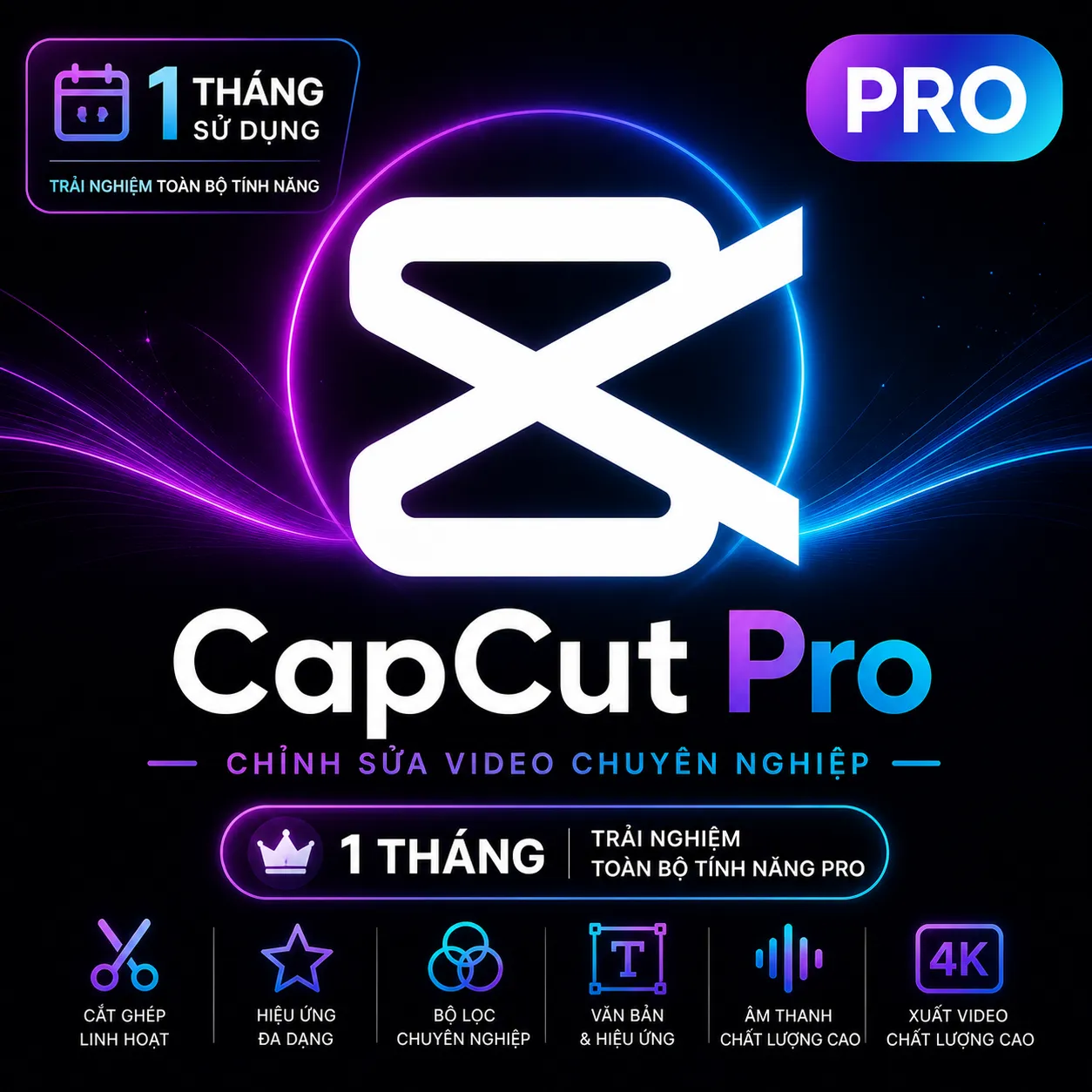 Tài khoản Capcut Pro 1 Tháng